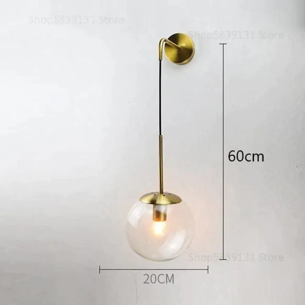 DecorBites™ Nordic Retro Modern Glass Ball Wall Lamps for Bedside Living Room Corridor Staircase Lighting