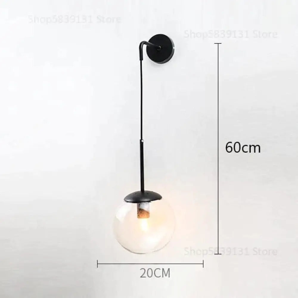 DecorBites™ Nordic Retro Modern Glass Ball Wall Lamps for Bedside Living Room Corridor Staircase Lighting