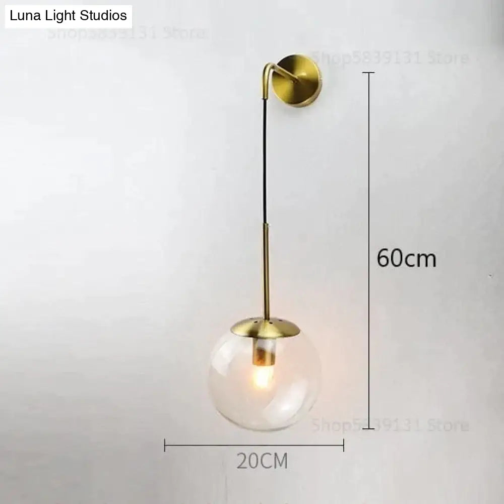 DecorBites™ Nordic Retro Modern Glass Ball Wall Lamps for Bedside Living Room Corridor Staircase Lighting