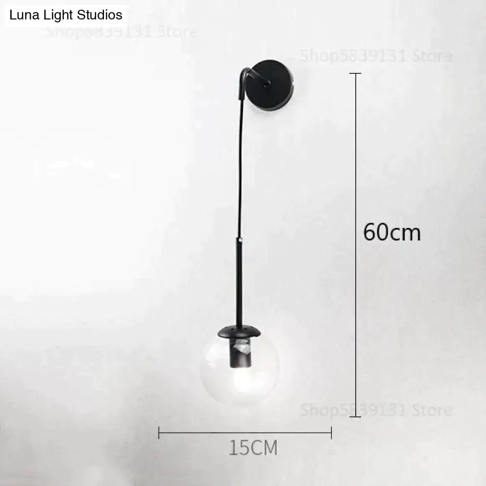 DecorBites™ Nordic Retro Modern Glass Ball Wall Lamps for Bedside Living Room Corridor Staircase Lighting