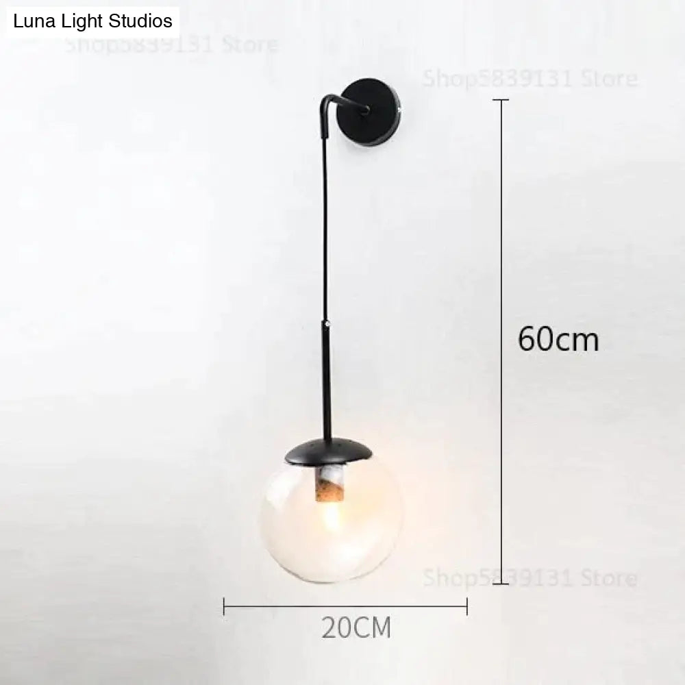 DecorBites™ Nordic Retro Modern Glass Ball Wall Lamps for Bedside Living Room Corridor Staircase Lighting