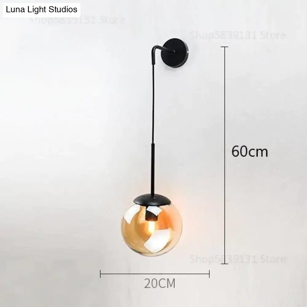 DecorBites™ Nordic Retro Modern Glass Ball Wall Lamps for Bedside Living Room Corridor Staircase Lighting