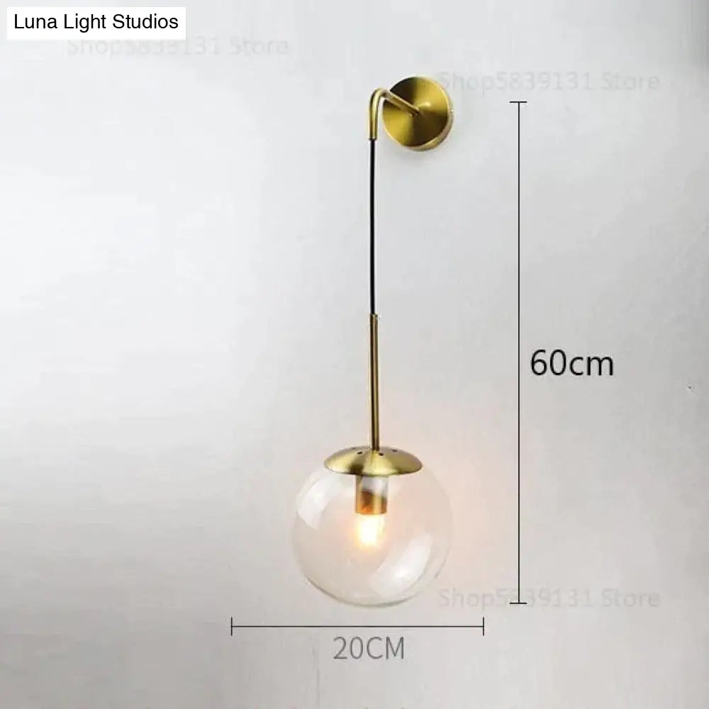 DecorBites™ Nordic Retro Modern Glass Ball Wall Lamps for Bedside Living Room Corridor Staircase Lighting