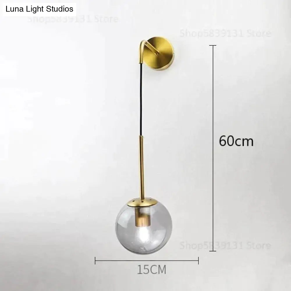 DecorBites™ Nordic Retro Modern Glass Ball Wall Lamps for Bedside Living Room Corridor Staircase Lighting