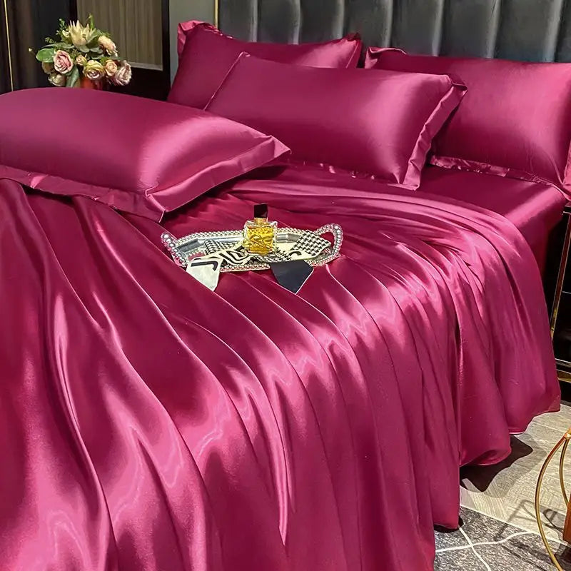 DecorBites™ Nordic Silk Bedding Set: Luxury Summer Comfort