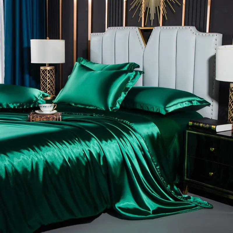DecorBites™ Nordic Silk Bedding Set: Luxury Summer Comfort