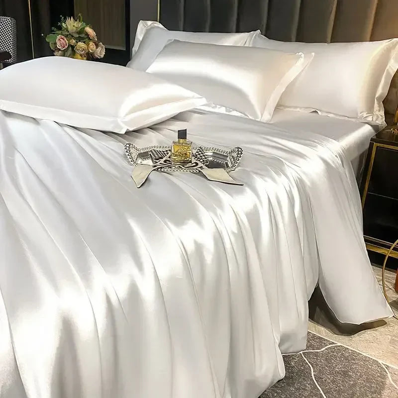 DecorBites™ Nordic Silk Bedding Set: Luxury Summer Comfort