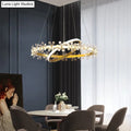 DecorBites™ Nordic Style Crown Crystal Flower Pendant Light