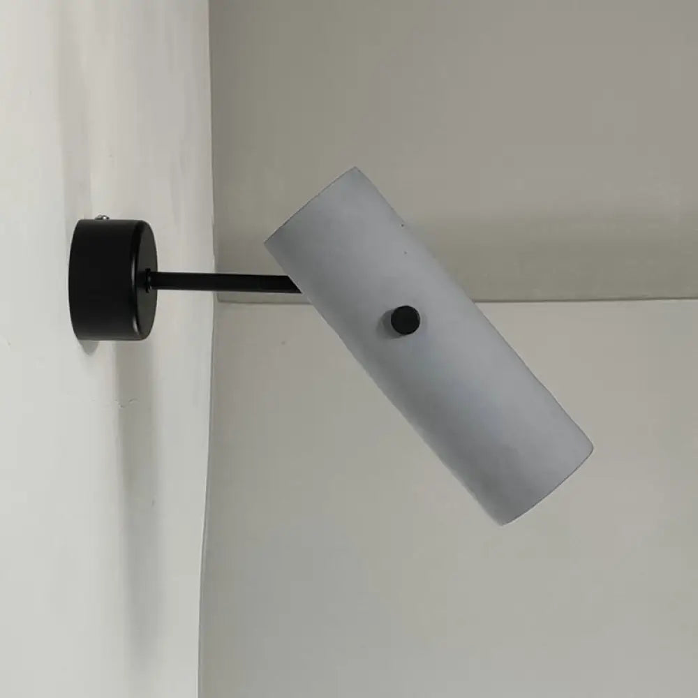 DecorBites™ Nordic Style Grey Rotatable Wall Mounted Spotlight with Single-Bulb for Cement Cylinder Wall Lighting