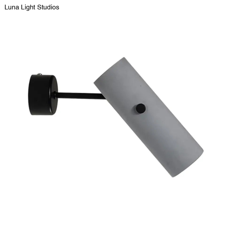 DecorBites™ Nordic Style Grey Rotatable Wall Mounted Spotlight with Single-Bulb for Cement Cylinder Wall Lighting