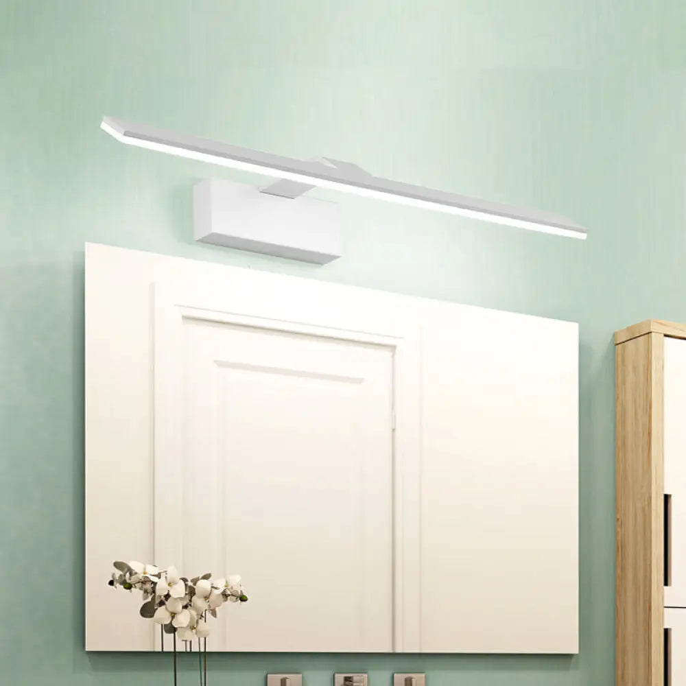 DecorBites™ Nordic Style LED Vanity Lamp - 16.5"/20" White Rectangular Acrylic Wall Mount Light for Bathroom, with Warm/White Light Option