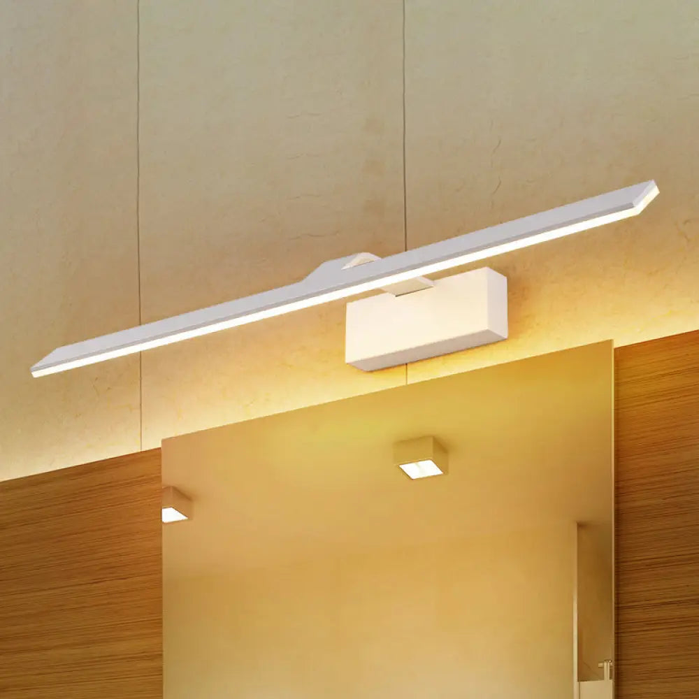 DecorBites™ Nordic Style LED Vanity Lamp - 16.5"/20" White Rectangular Acrylic Wall Mount Light for Bathroom, with Warm/White Light Option