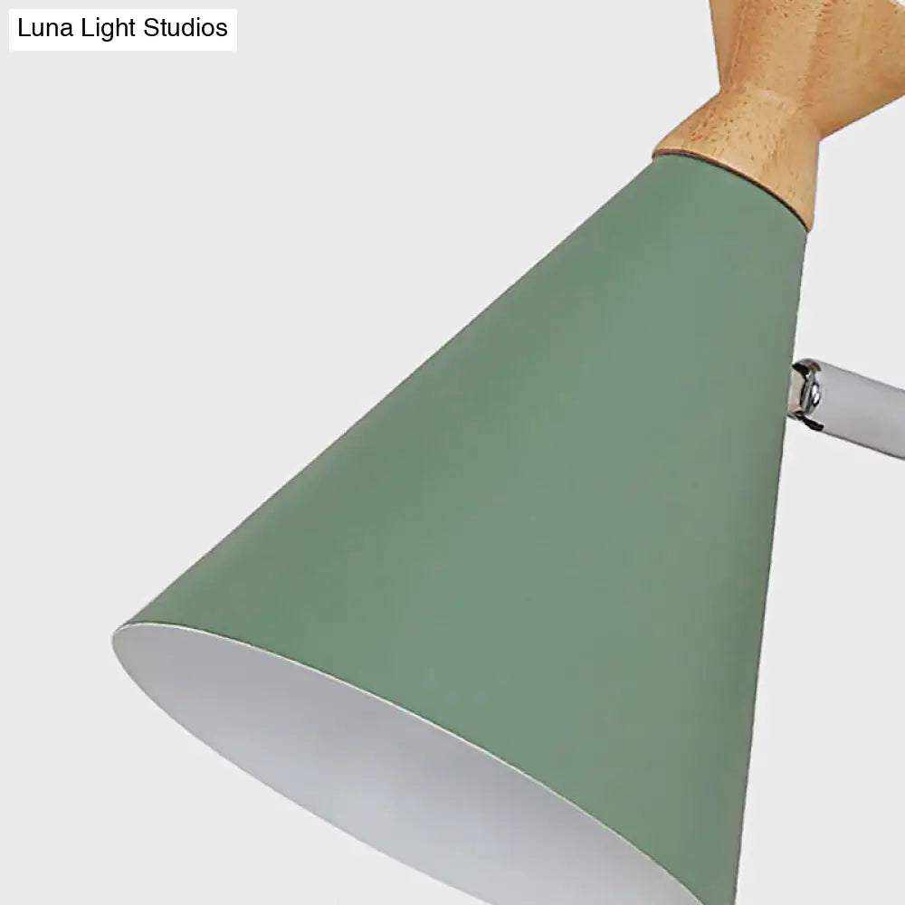 DecorBites™ Nordic Style Metal Cone Shade Wall Light: 1-Light Rotatable Bedside Reading Lamp in Blue, Green, Grey, or White