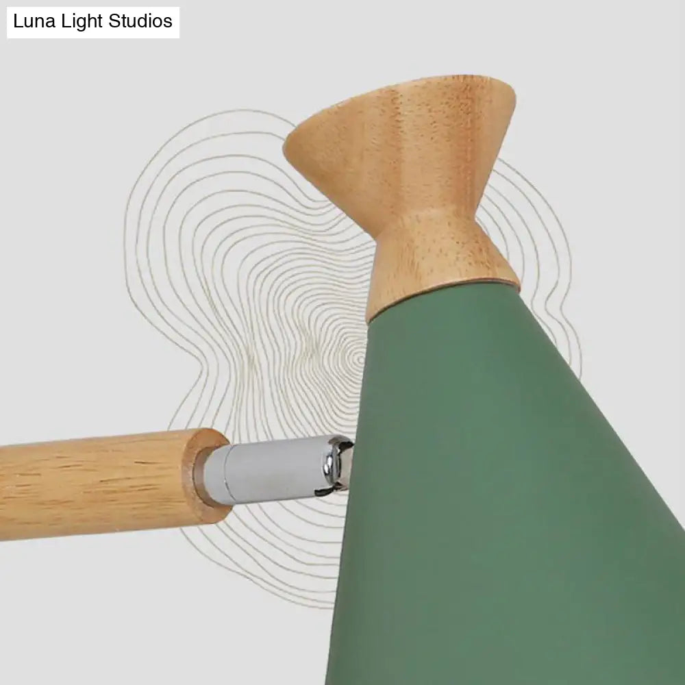 DecorBites™ Nordic Style Metal Cone Shade Wall Light: 1-Light Rotatable Bedside Reading Lamp in Blue, Green, Grey, or White