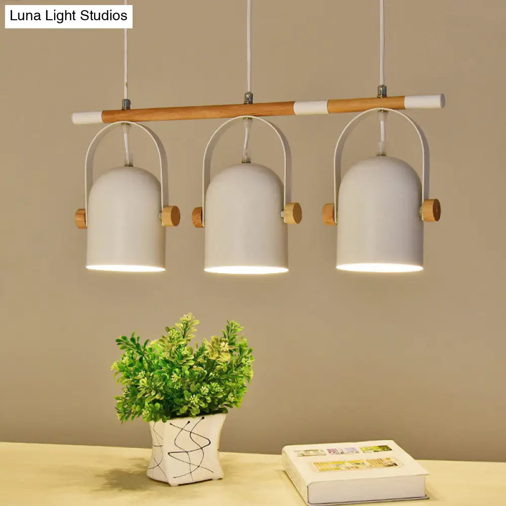 DecorBites™ Nordic Style Triple Metal Pendant Light with Adjustable Dome Shade for Island Lighting in White