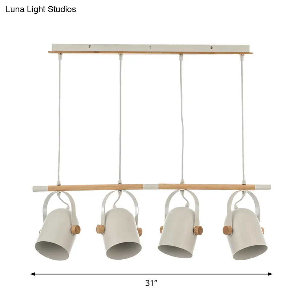 DecorBites™ Nordic Style Triple Metal Pendant Light with Adjustable Dome Shade for Island Lighting in White