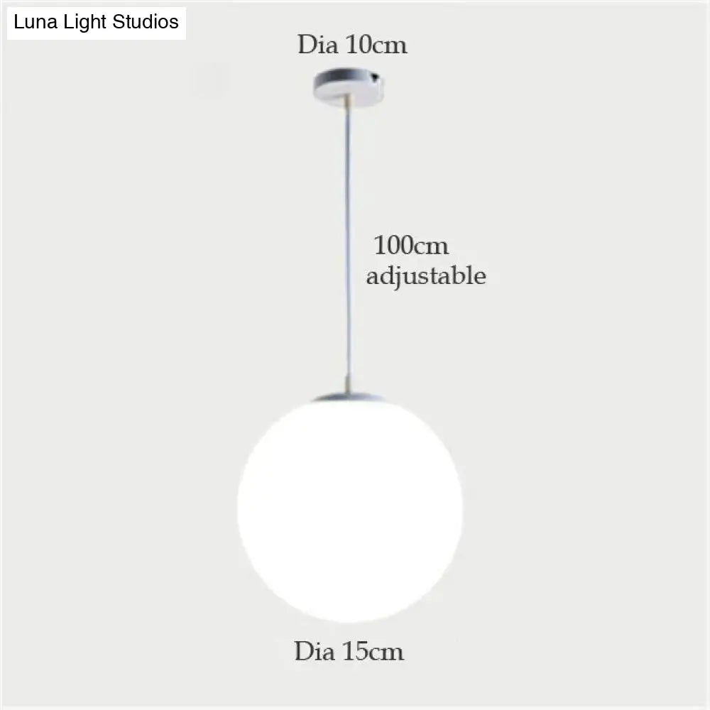 DecorBites™ Nordic White Glass Ball Pendant Lights Modern LED Living Room Hanglamp Pendant Lamp Restaurant Bar Aisle Bubble Ball Luminaire