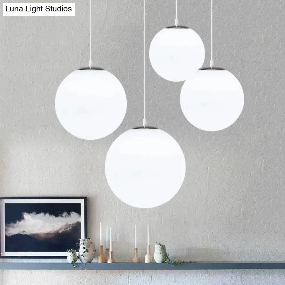 DecorBites™ Nordic White Glass Ball Pendant Lights Modern LED Living Room Hanglamp Pendant Lamp Restaurant Bar Aisle Bubble Ball Luminaire
