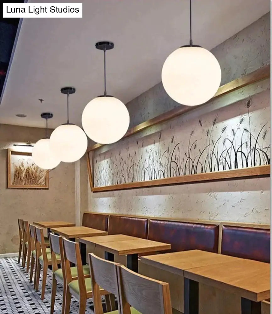 DecorBites™ Nordic White Glass Ball Pendant Lights Modern LED Living Room Hanglamp Pendant Lamp Restaurant Bar Aisle Bubble Ball Luminaire