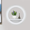 DecorBites™ Nordic White LED Acrylic Halo Ring Wall Sconce Light Fixture with Shelf Design