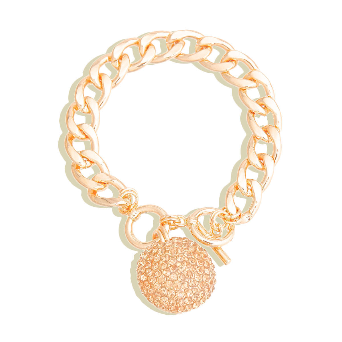 Bracelet Toggle Ball with Topaz Pave Stylish Jewelry Accessory