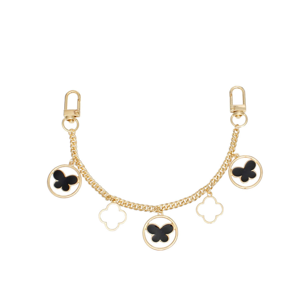 Women’s Bag Chain with Gold and Black Butterfly Detail – Stylish Fashion Accessory