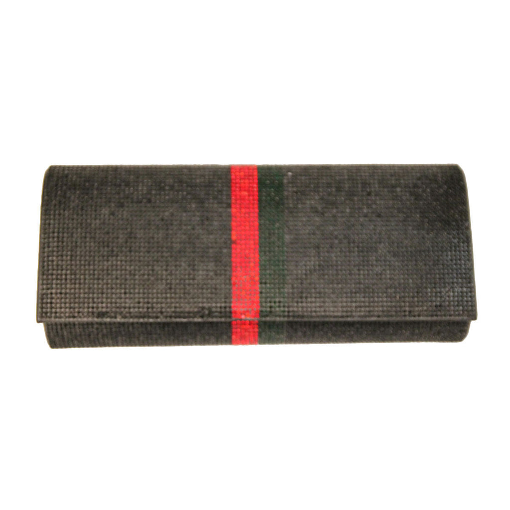 Rounded Clutch Multicolored Black Designer Style Stylish Fashion Handbag