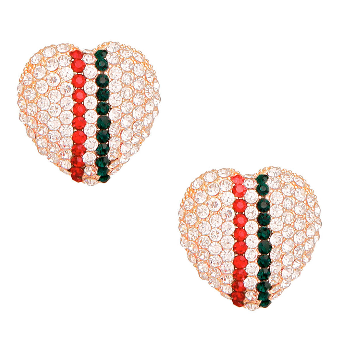 Stud Earrings Heart of Gold Trendy Stylish Fashion Jewelry Accessories