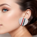 Stud Earrings Heart of Gold Trendy Stylish Fashion Jewelry Accessories