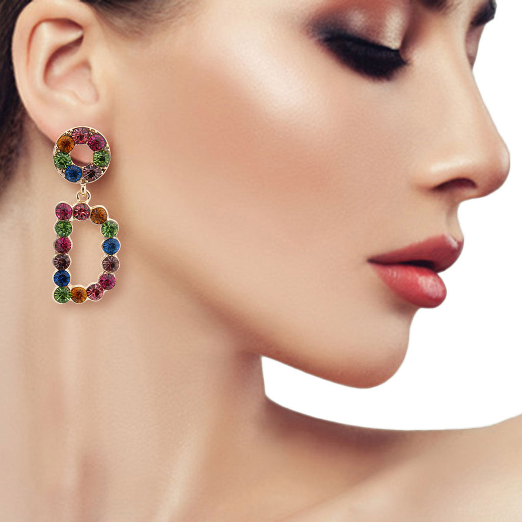 Dangling Multi Color Earrings Stylish Statement Jewelry