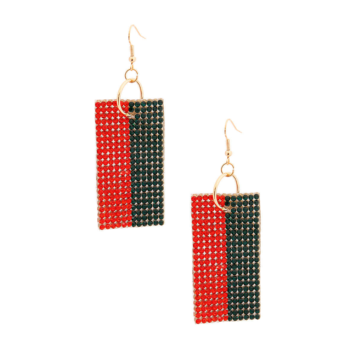 Stone Stripe Earrings Golden Gleam Stylish Statement Jewelry