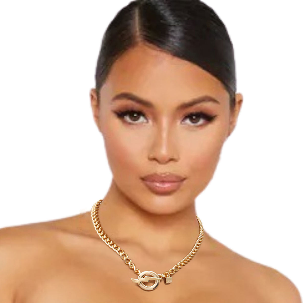 Statement Necklace Gold Lightning Bolt Trendy Jewelry Accessory