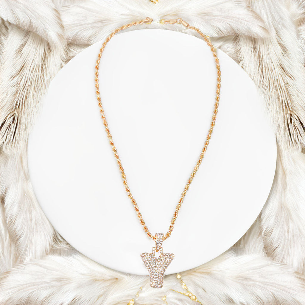 Rhinestone Gold Statement Necklace Y Design Stylish Jewelry Accessory
