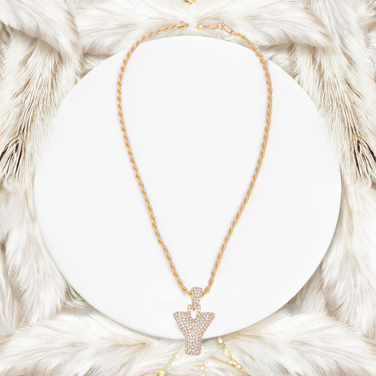 Rhinestone Gold Statement Necklace Y Design Stylish Jewelry Accessory