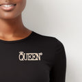 Statement Gold Iced Queen Brooch Stylish Fashion Jewelry Accessory