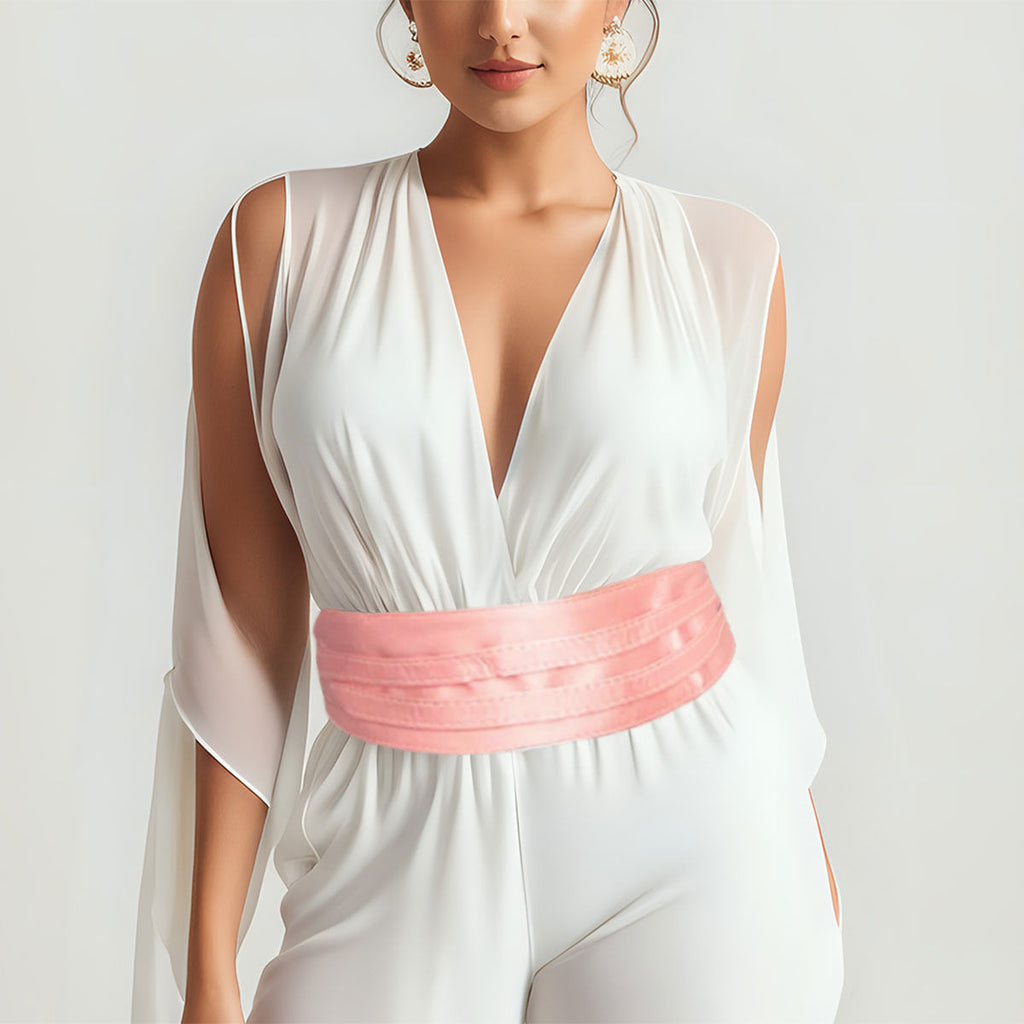 Fashion Wrap Belt Pink Satin Stylish Chic Accessory