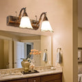 DecorBites™ Opal Glass Floral Wall Light in Bronze/White with Curved Arm - 2/3-Light Fixture