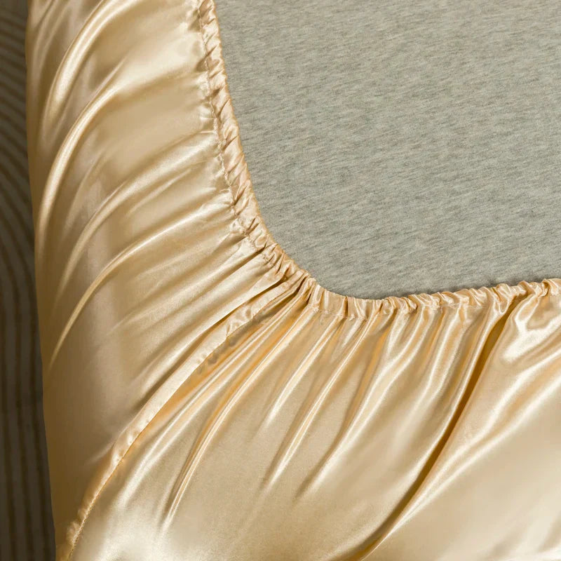 DecorBites™ Opulent Solid Color Satin Bedding Set