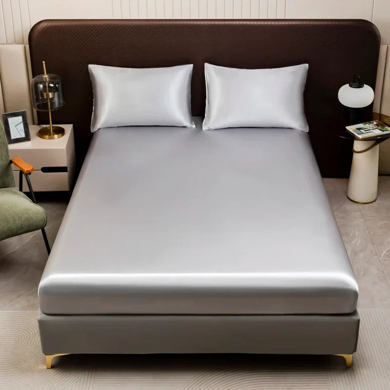 DecorBites™ Opulent Solid Color Satin Bedding Set