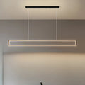 DecorBites™ Oversized LED Island Pendant Light - Rectangular Aluminum Black Ceiling Lamp in Warm/White/Natural Light