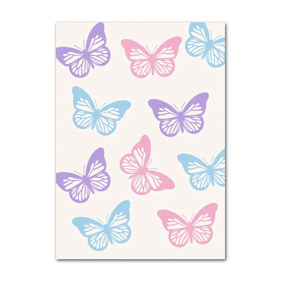 DecorBites™ Pastel Checkered Smiley Flower Wall Art Print