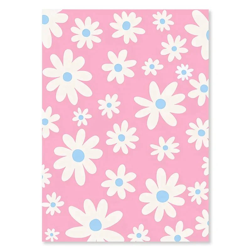 DecorBites™ Pastel Smiley Flower Wall Art for Home