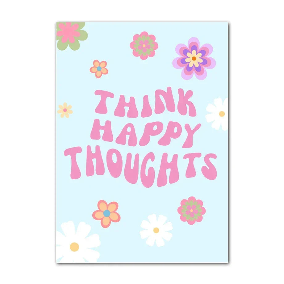 DecorBites™ Pastel Smiley Flower Wall Art for Home