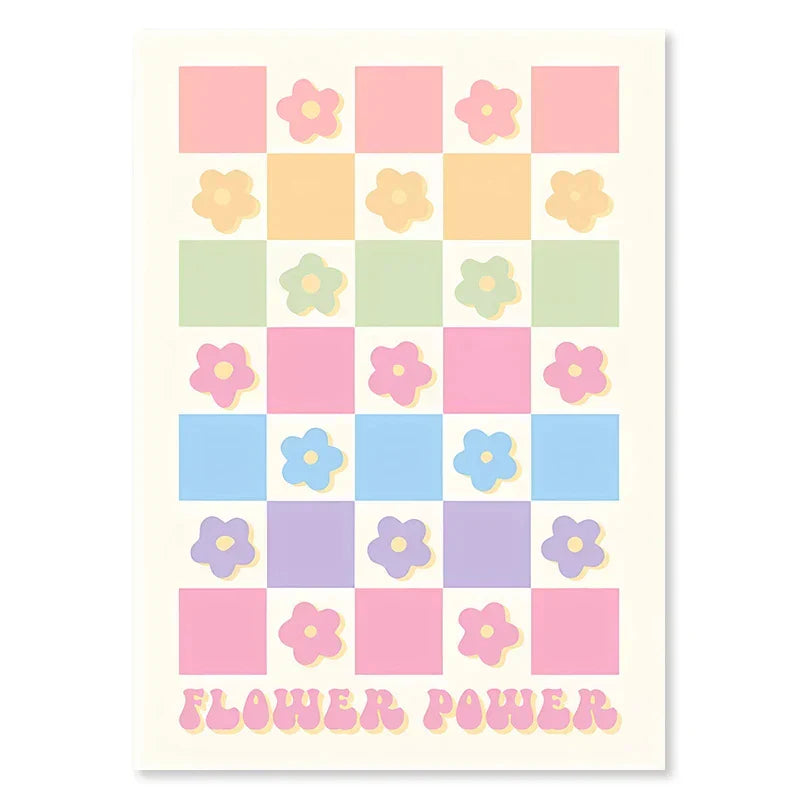 DecorBites™ Pastel Smiley Flower Wall Art for Home