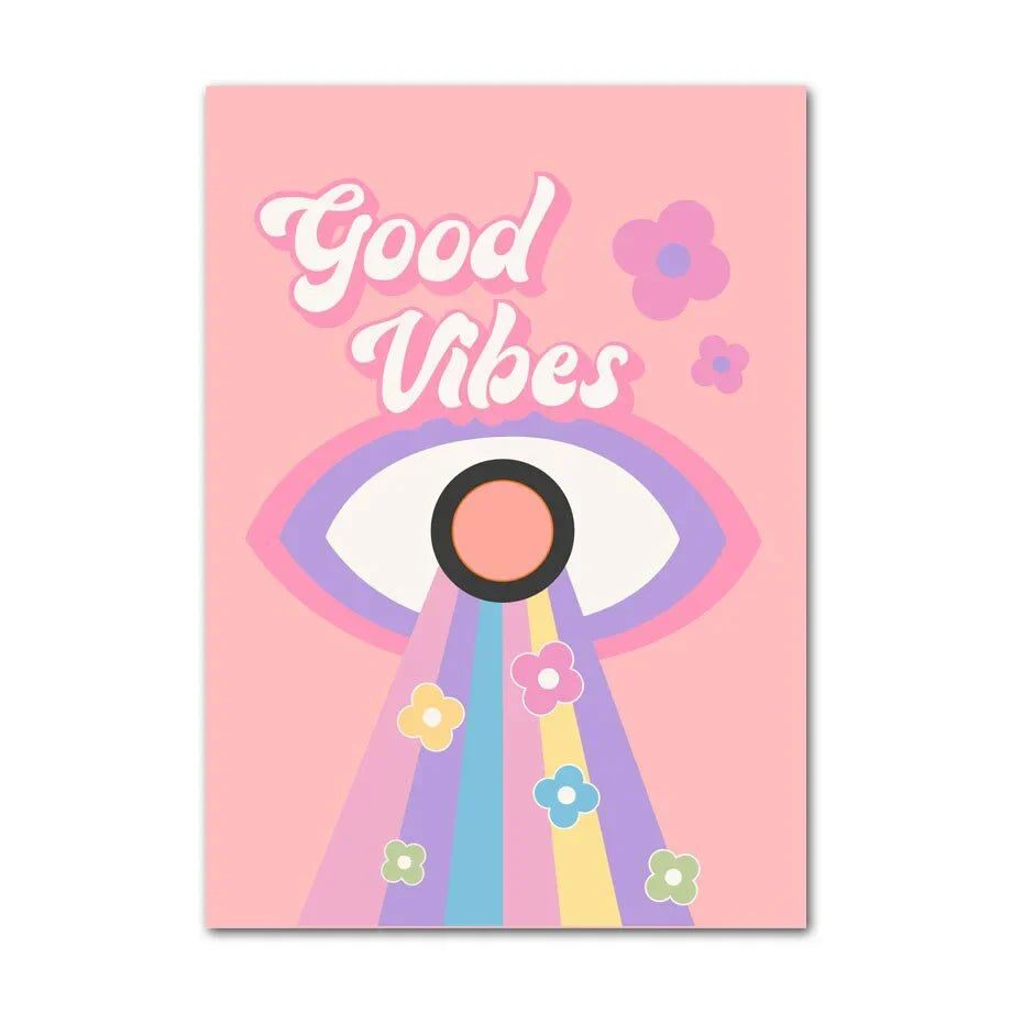 DecorBites™ Pastel Smiley Flower Wall Art for Home