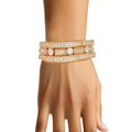 Stretch Bracelets Vintage Gold Rhinestone Set Stylish Chic Jewelry