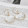 Women’s Drop Earrings Clear Glass Heart Crystal Gold Stylish Chic Jewelry