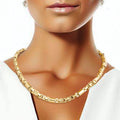 Rounded Link Chain Necklace Gold Stainless Steel Stylish Statement Jewelry