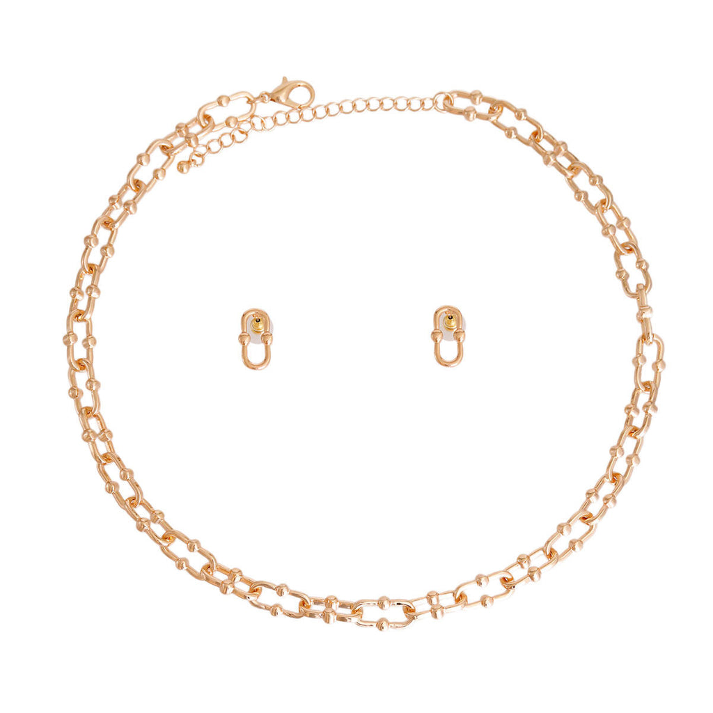Anchor Chain Necklace Gold Metal Stylish Statement Jewelry