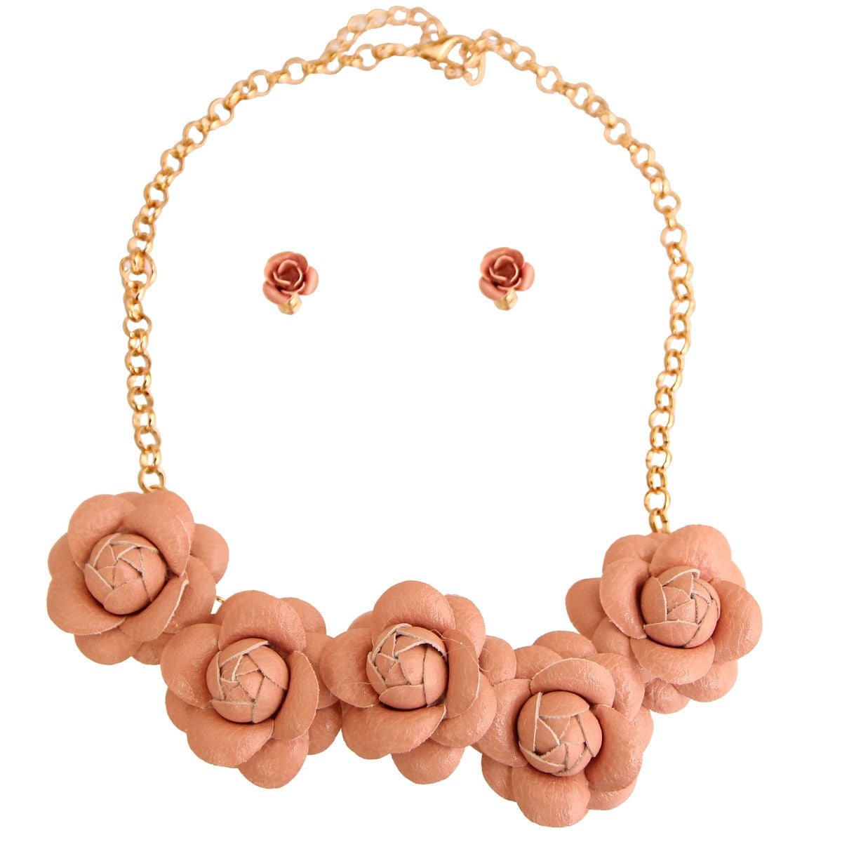 Statement Camellia Necklace Pink Stylish Fashion Jewelry